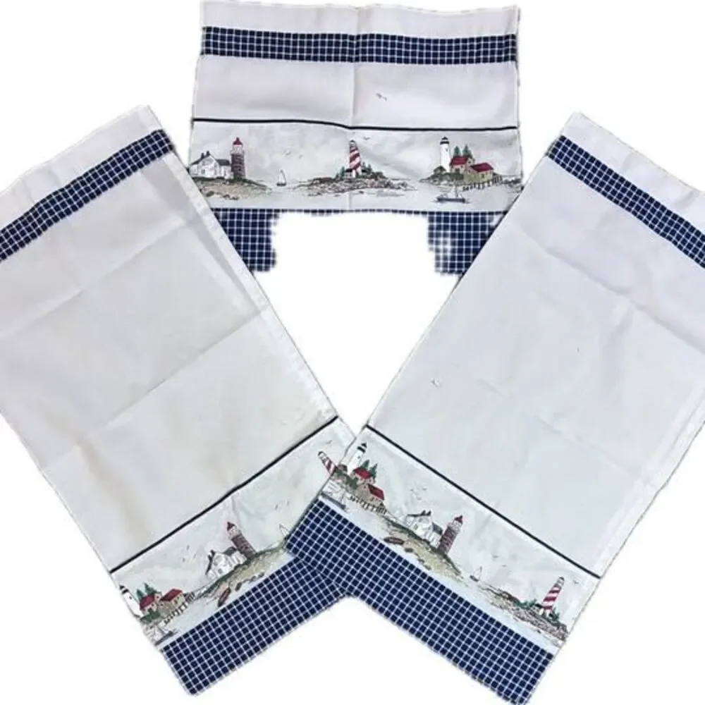 Nautical Lighthouse cafe curtain and Valence Set